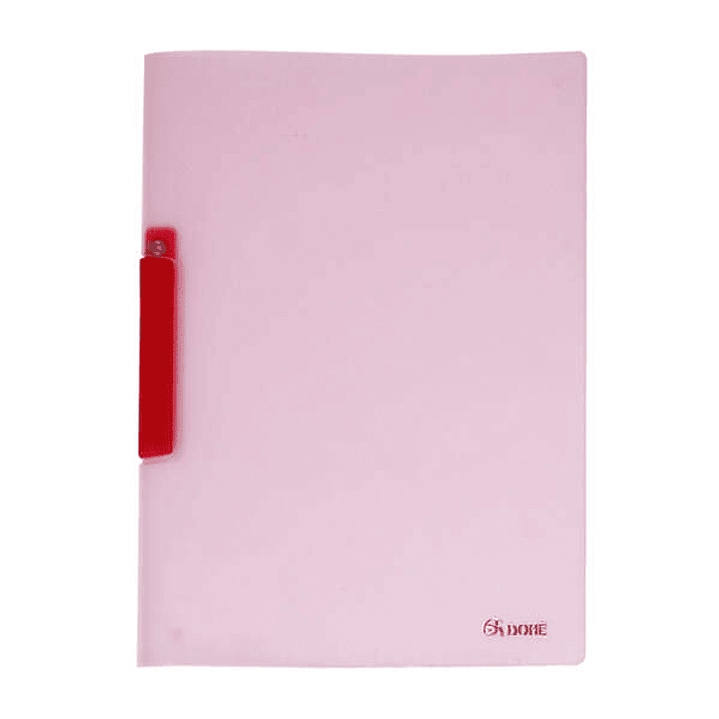 Dohe Dossier con Pinza Pivotante Tamaño A4 - Fabricado en Polipropileno Translucido de 450 Micras - Color Rosa 1