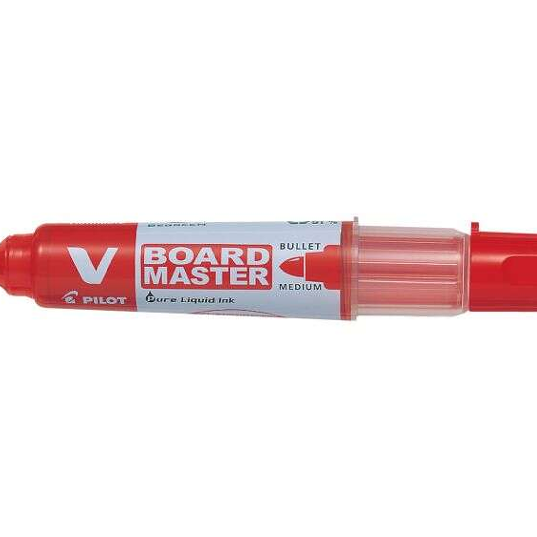Pilot V-Board Master Begreen Rotulador para Pizarra Blanca - Punta Redonda 6mm - Trazo 2.3mm - 91% Plastico Reciclado - Recargable - Color Rojo 1
