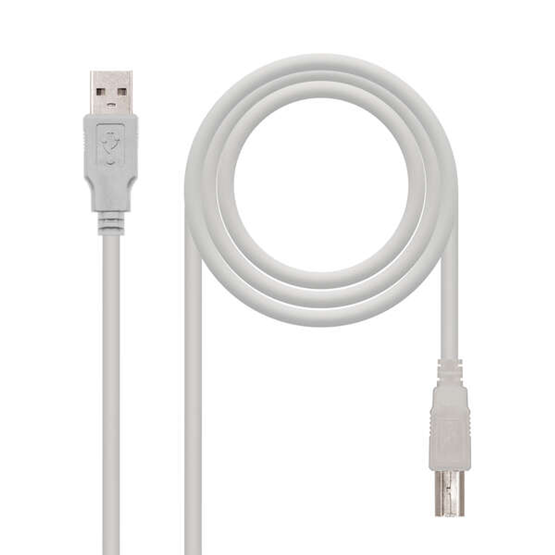 Nanocable Cable de Impresora USB-A 2.0 Macho a USB-B Macho 3m 1
