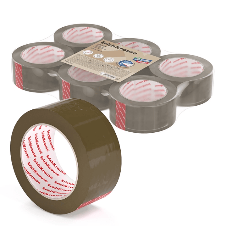 Erichkrause Precinto de Embalaje - Medidas 48mmx50m - Adhesivo de Gran Adherencia - Facil de Cortar - Color Marron 1