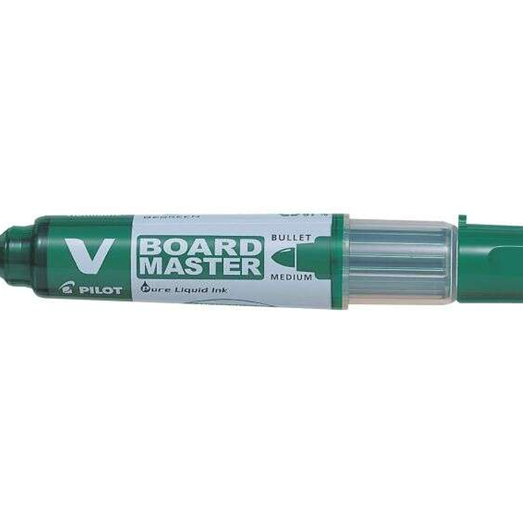 Pilot V-Board Master Begreen Rotulador para Pizarra Blanca - Punta Redonda 6mm - Trazo 2.3mm - 91% Plastico Reciclado - Recargable - Color Verde 1