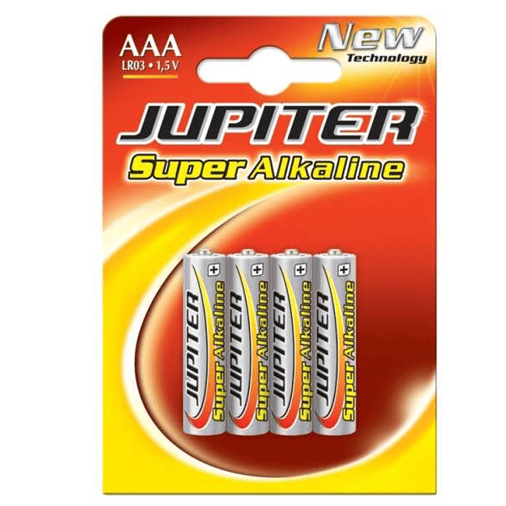 Jupiter Pack de 4 Pilas Alcalinas LR03 AAA - Alta Tecnologia - Fiabilidad - Elevado Rendimiento - Maximas Prestaciones 1