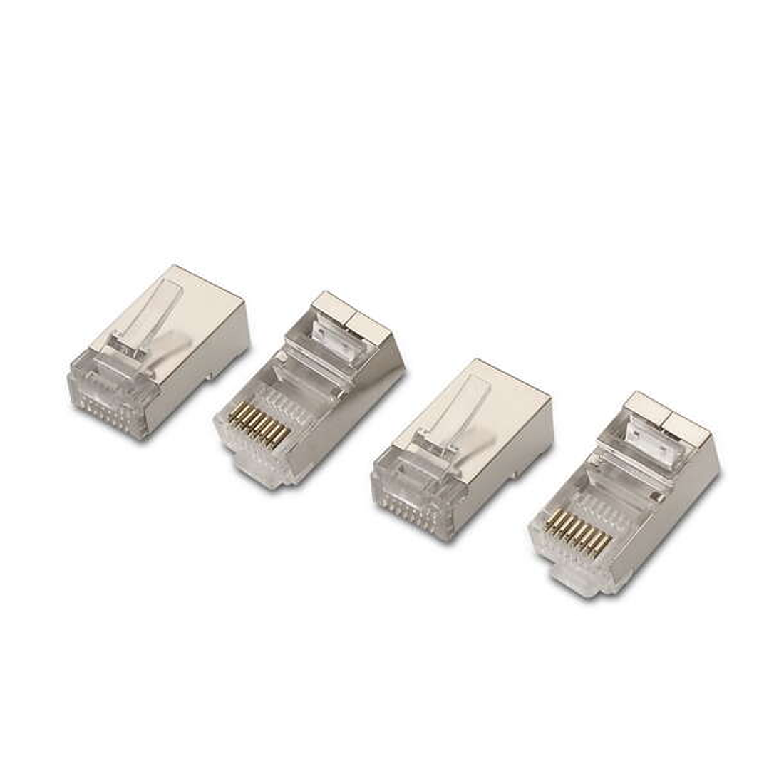 Aisens Pack de 10 Conectores RJ45 8 Hilos FTP Cat.6 AWG24 - Color Plata 1