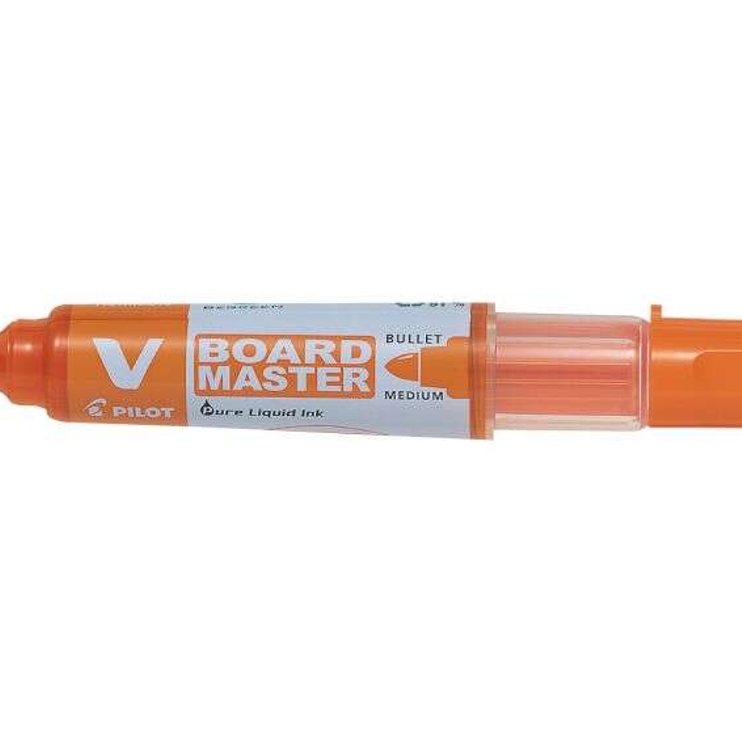 Pilot V-Board Master Begreen Rotulador para Pizarra Blanca - Punta Redonda 6mm - Trazo 2.3mm - 91% Plastico Reciclado - Recargable - Color Naranja 1