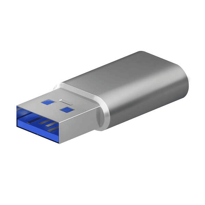 Aisens Mini Adaptador USB 3.2 Gen2/USB 2.03A - Tipo USB-C/H-A/M - Color Gris 1