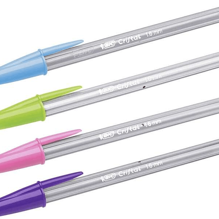 Bic Cristal Fun Boligrafo de Bola - Punta Redonda de 1.6mm - Trazo 0.42mm - Tinta con Base de Aceite - Colores Surtidos 1