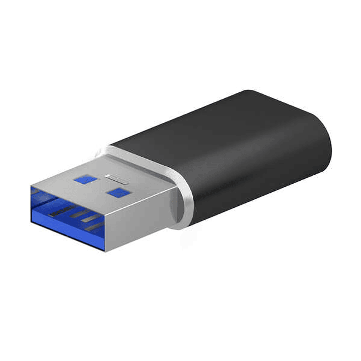 Aisens Mini Adaptador USB 3.2 Gen2/USB 2.03A - Tipo USB-C/H-A/M - Color Negro 1
