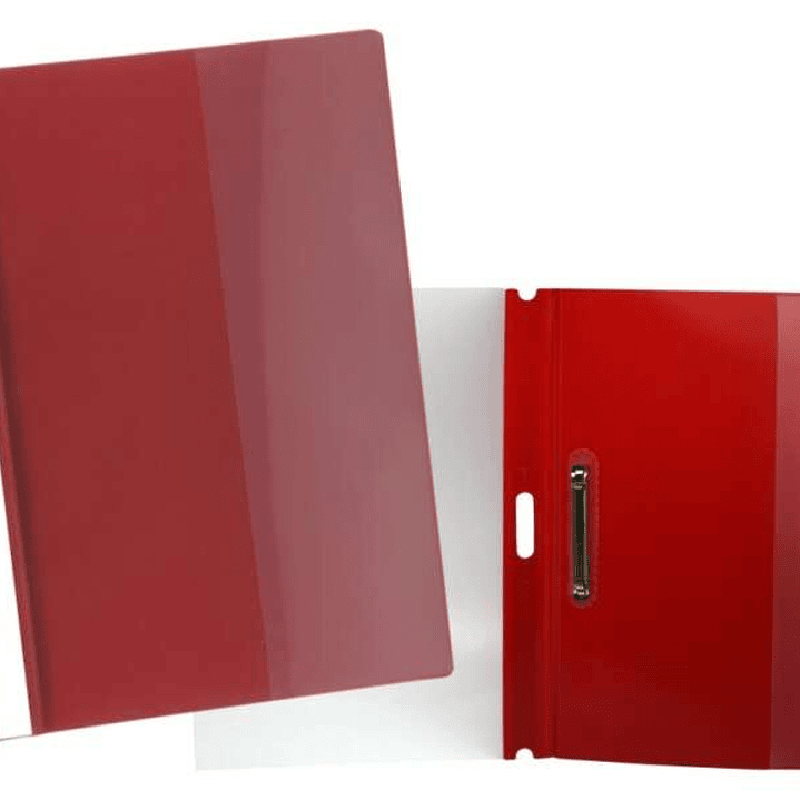Yes Dossier con Fastener para 30 Hojas A4 - Portada Transparente, Trasera Burdeos - Fabricado en Polipropileno 1