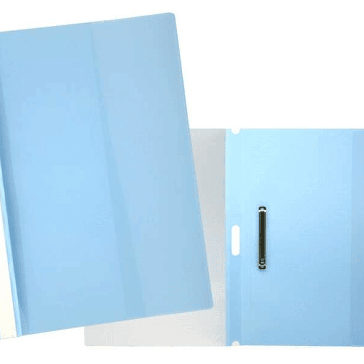 Yes Dossier con Fastener para 30 Hojas A4 - Portada Transparente, Trasera Azul - Fabricado en Polipropileno 1