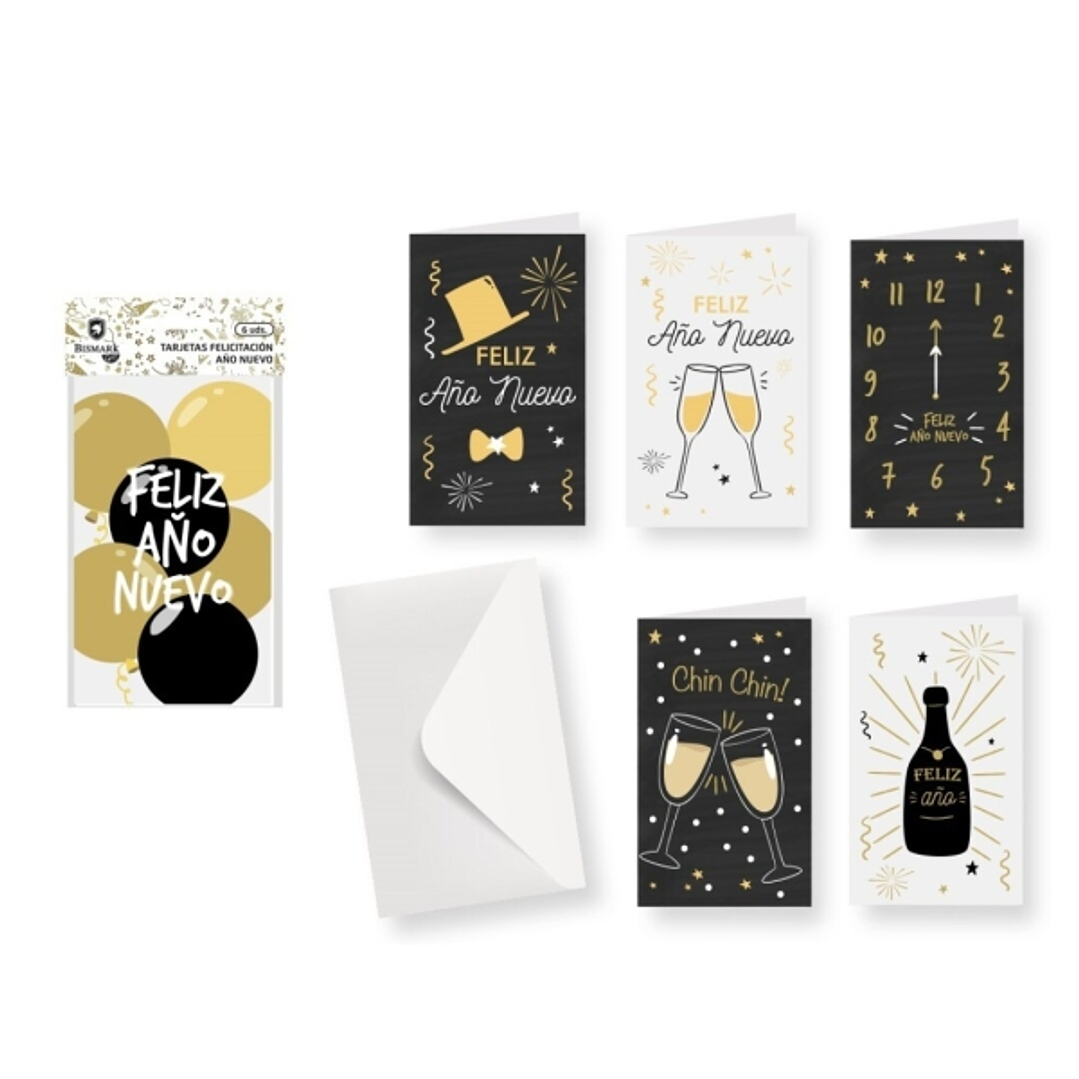 Bismark Pack con 6 Tarjetas de Felicitacion de Año Nuevo con Sobre 1
