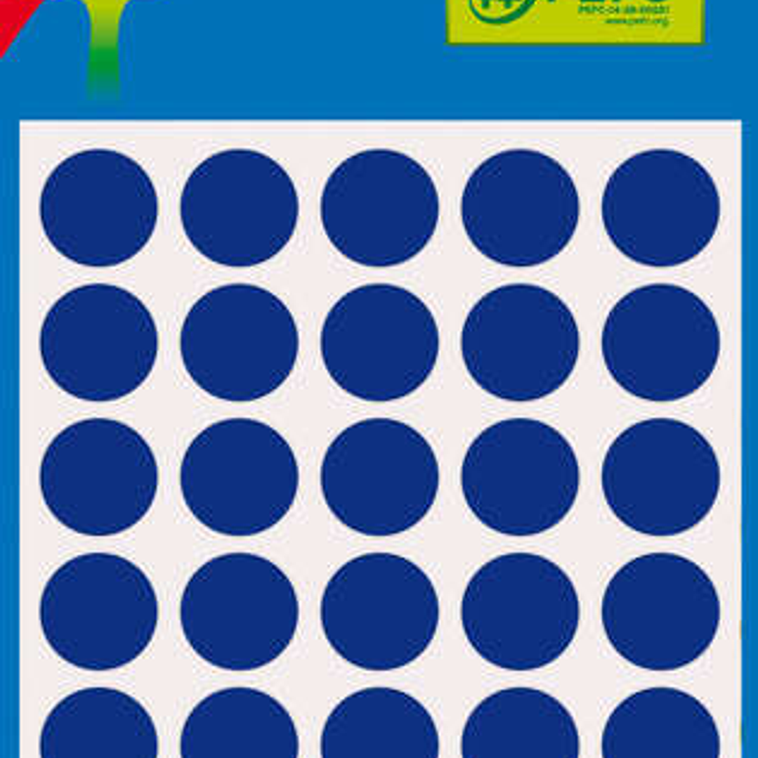 Apli Minibolsa de 175 Etiquetas Redondas Ø 13.0mm - 5 Hojas por 35 Etiquetas - Adhesivo Permanente - Aptas para Escritura con Lapiz, Boligrafo y Rotul 1