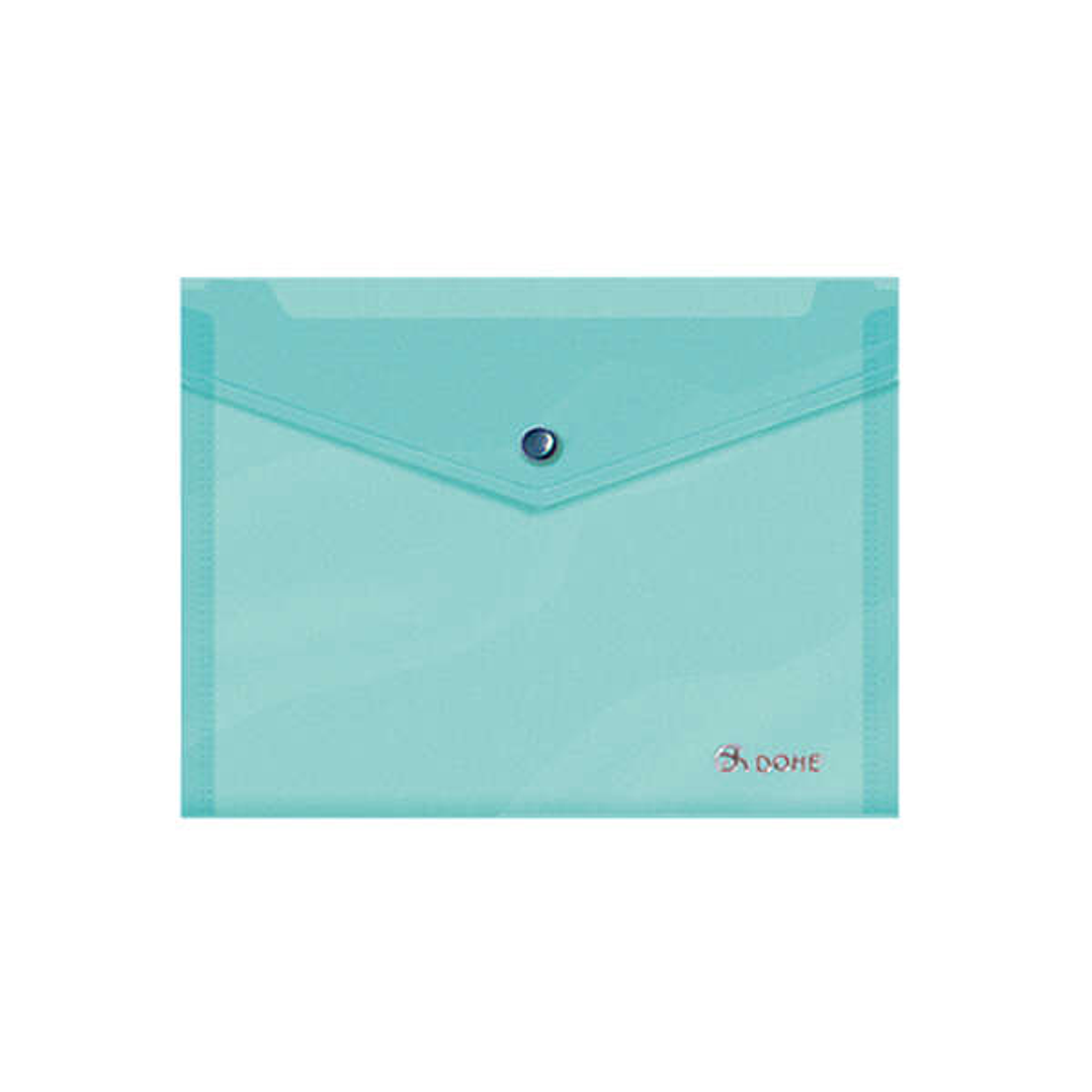 Dohe Sobre Portadocumentos A5 - Cierre de Broche - Polipropileno Translucido 150 Micras - Color Verde 1