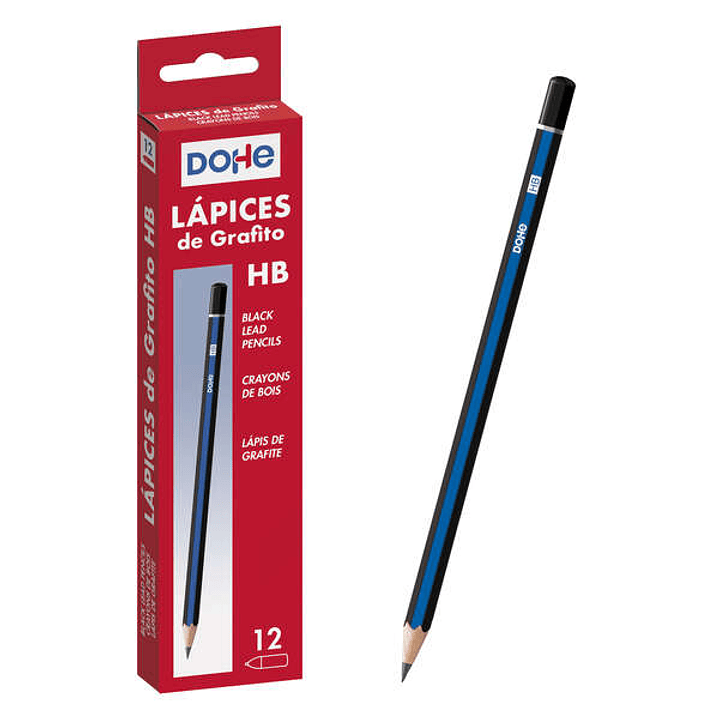 Dohe Lapices de grafito Hexagonales - Mina de 2,0mm - Madera Roja de Alta Calidad - graduacion Hb - Encolados 1
