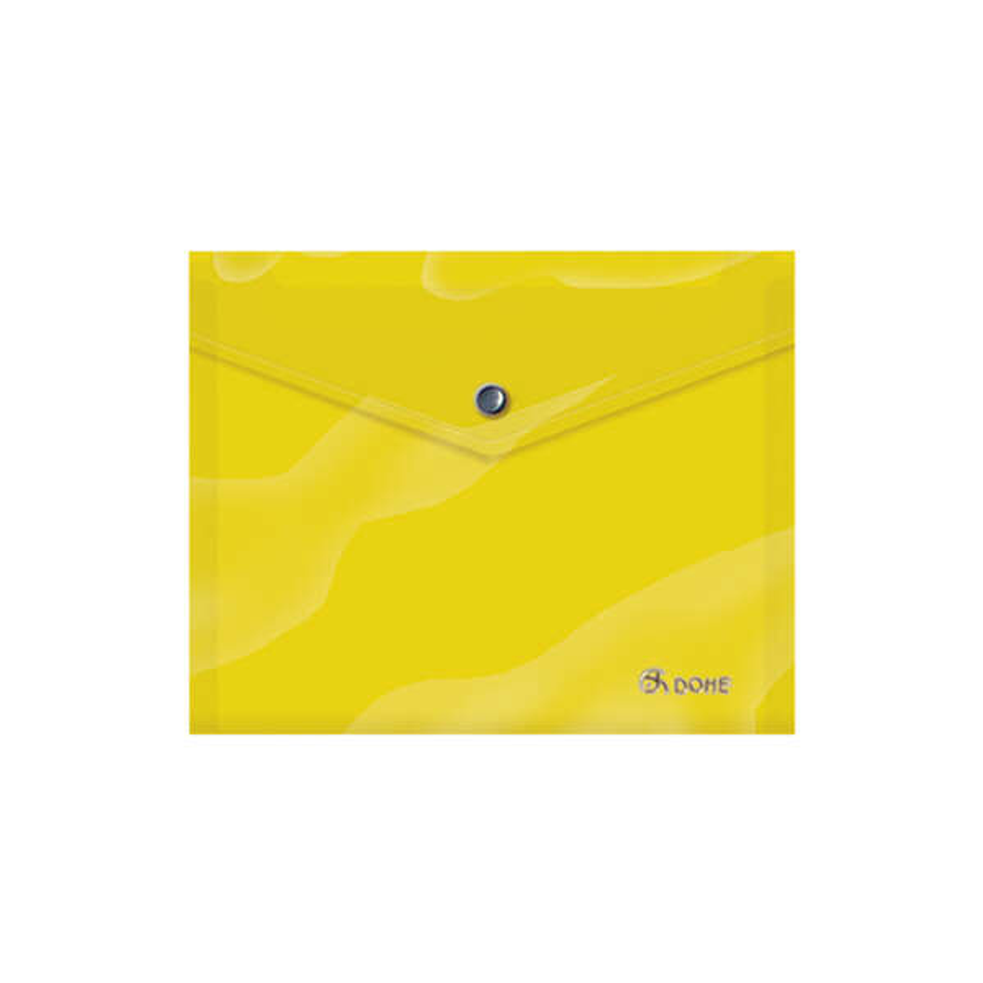 Dohe Sobre Portadocumentos A5 - Cierre de Broche - Polipropileno Opaco 150 Micras - Color Amarillo 1
