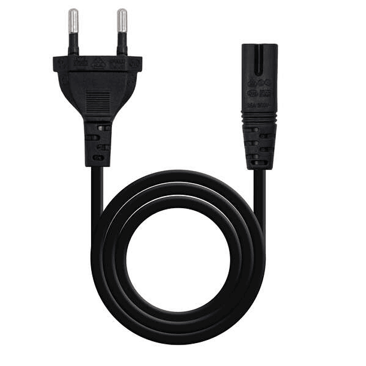 Nanocable Cable de Alimentacion Forma 8 CEE7/16 Macho a C7 Hembra 1.50m - Color Negro 1