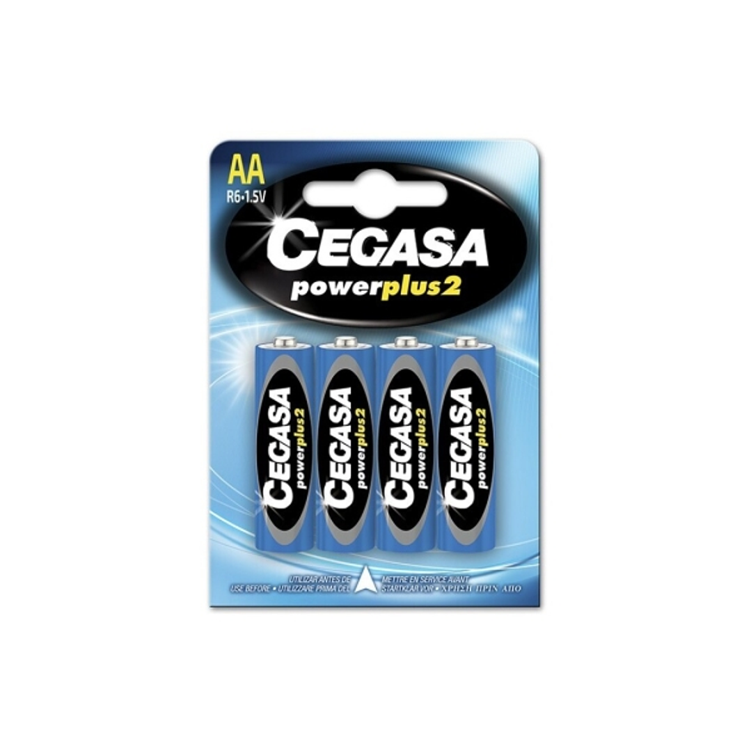 Cegasa Power Plus 2 Pack de 4 Pilas R6 AA - Pilas Salinas para Aparatos de Bajo Consumo 1