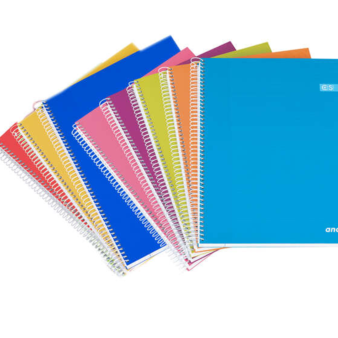 Ancor Classic Stripes Cuaderno Espiral Tamaño Folio Raya Horizontal - 80 Hojas 60gr - Tapa Dura de Carton Plastificado - Colores Surtidos 1