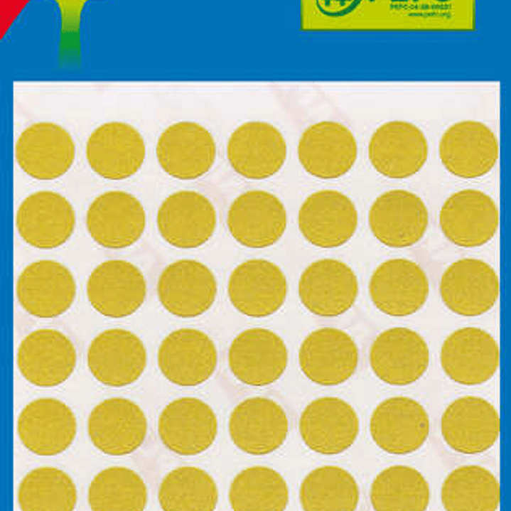 Apli Minibolsa de 175 Etiquetas Redondas Ø 13mm - 5 Hojas por 35 Etiquetas - Adhesivo Permanente - Color Amarillo 1