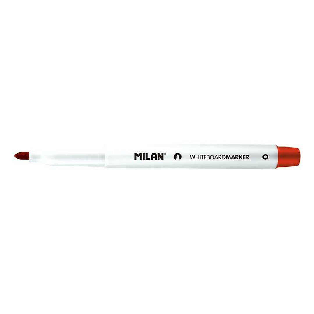 Milan Rotuladores para Pizarra Blanca con Punta Redonda - Punta 3.7 mm - Tinta a Base de Alcohol - Borrable en Seco - Color Rojo 1
