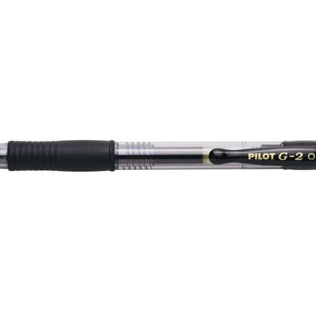 Pilot Boligrafo de Gel G2 Rollerball Retractil - Recargable - Punta de Bola Redonda 0.7mm - Trazo 0.32mm - Grip Ergonomico - Color Negro 1