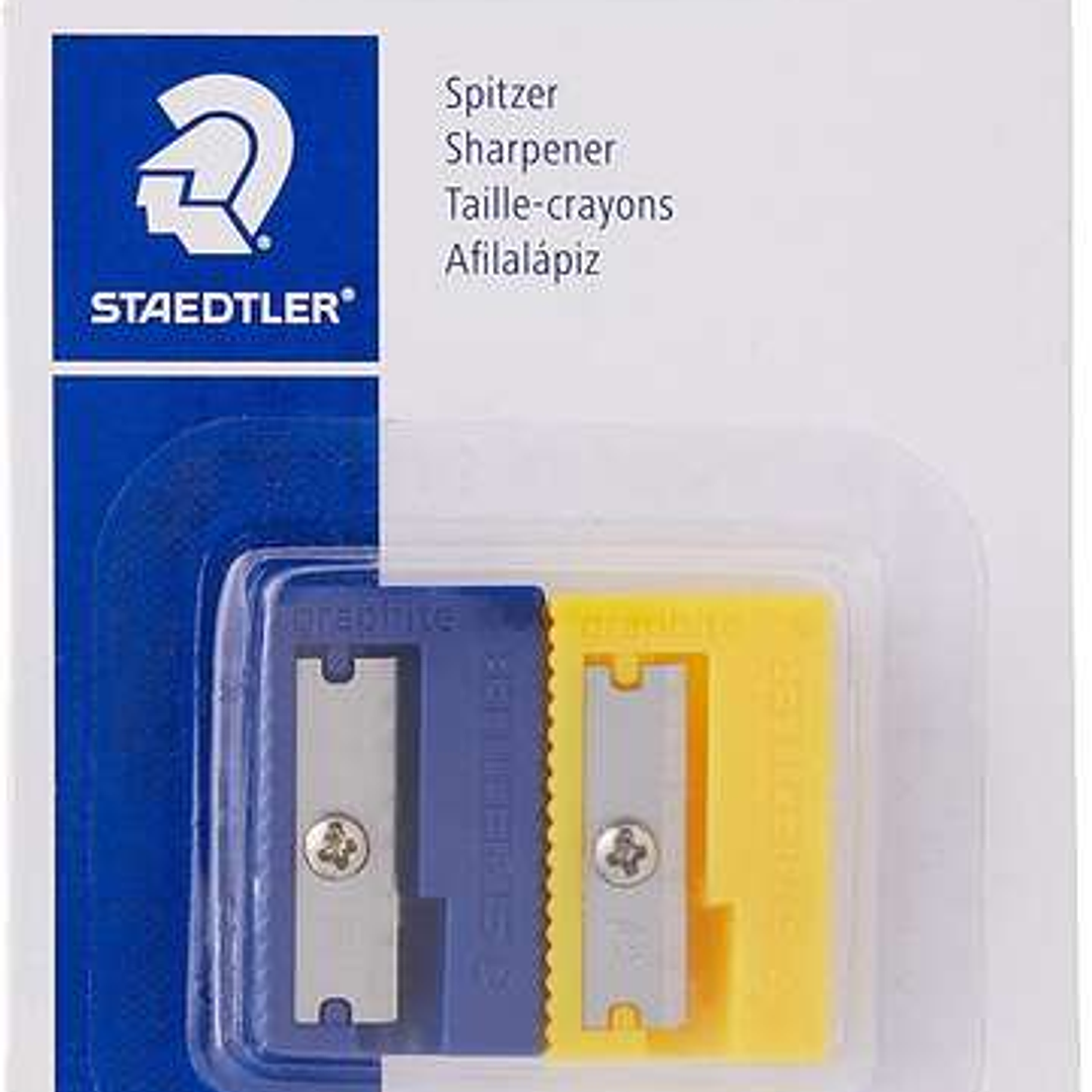 Staedtler Pack de 2 Sacapuntas de Plastico - Angulo de Afilado 23º - 1 Agujero 1