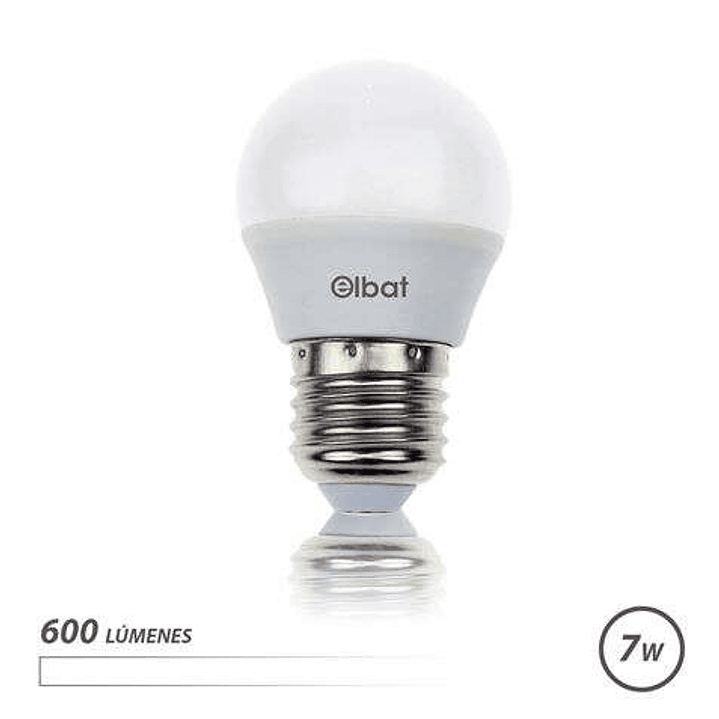 Elbat Bombilla LED - Potencia: 7W - Lumenes: 600 - Tipo de Luz: 4000K Luz Blanca - Casquillo: E27 - Angulo: 220º - Dimensiones: 45X78mm - 30000 Horas  1