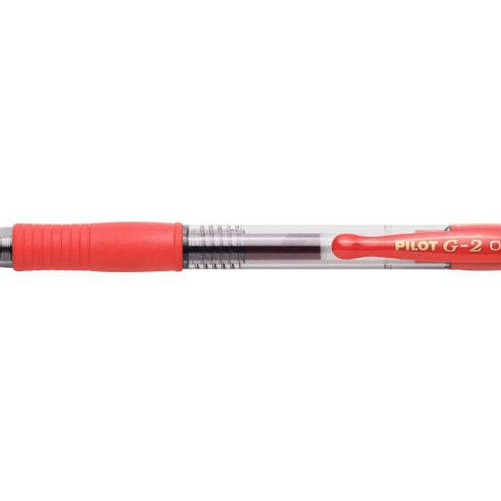 Pilot Boligrafo de Gel G2 Rollerball Retractil - Recargable - Punta de Bola Redonda 0.7mm - Trazo 0.32mm - Grip Ergonomico - Color Rojo 1