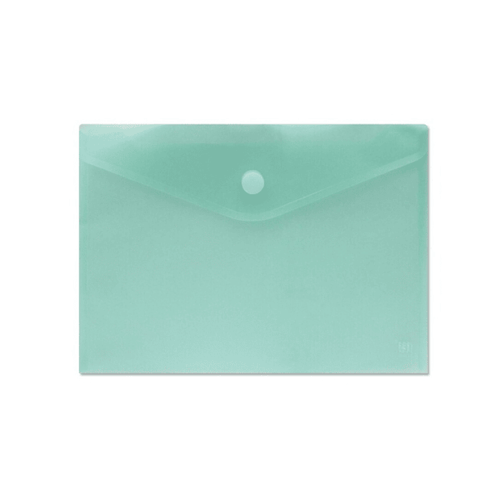 Sobre Portadocumentos A4 - Cierre de Velcro - Fabricado en Polipropileno - Medidas 325x230mm - Verde Transparente 1