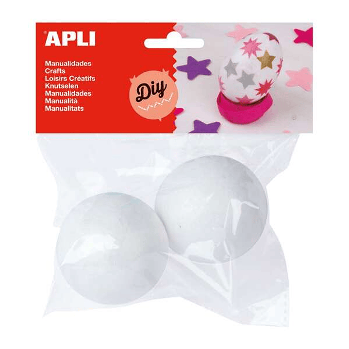 Apli Pack de 2 Bolas de Porexpan Ø 60 mm - Color Blanco 1
