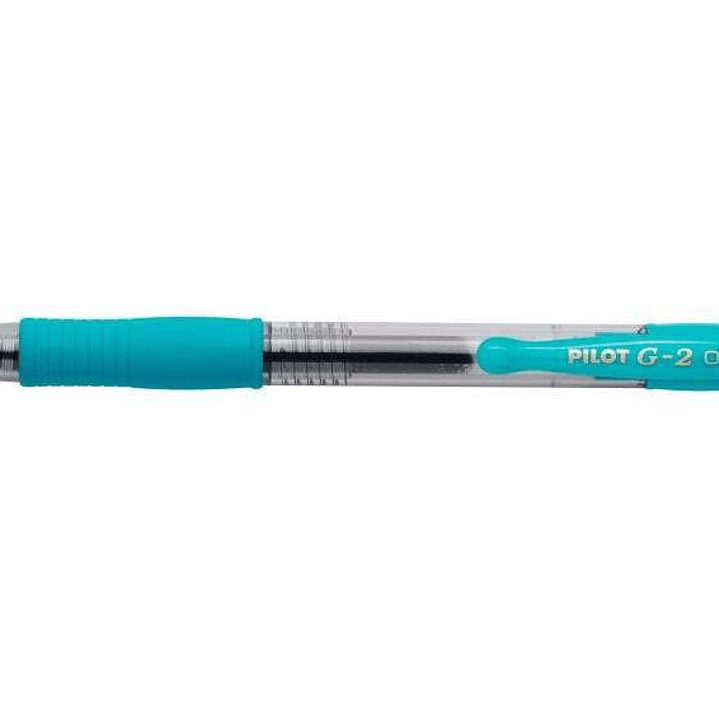 Pilot Boligrafo de Gel G2 Rollerball Retractil - Recargable - Punta de Bola Redonda 0.7mm - Trazo 0.32mm - Grip Ergonomico - Color Turquesa 1