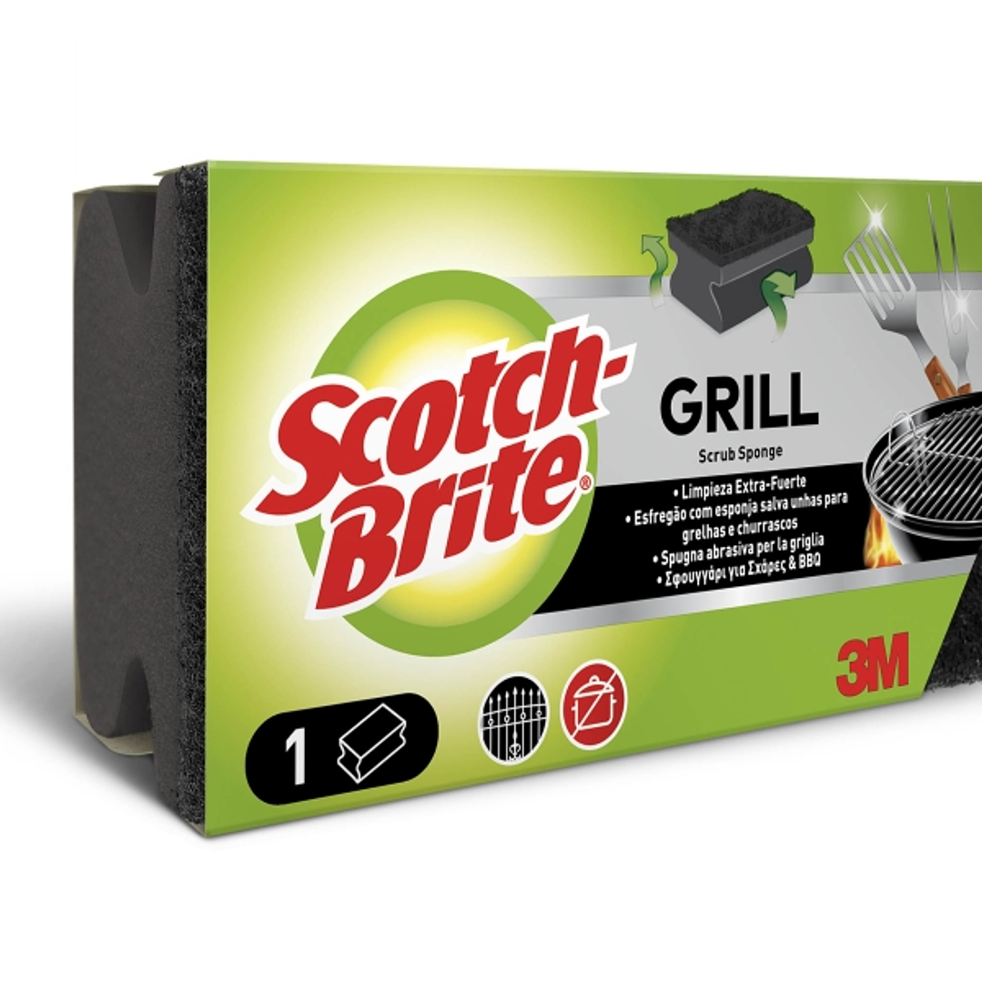 Scotch-Brite Estropajo para Parrillas - Proteccion para los Dedos - Color Negro 1