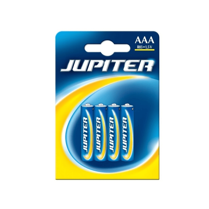 Jupiter Pack de 4 Pilas Salinas R03 AAA - Pilas Salinas para Aparatos de Bajo Consumo 1