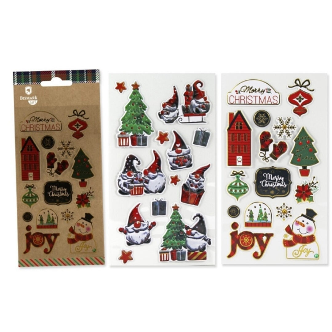 Bismark Pack con 1 Hoja de Pegatinas Navideñas - 2 Diseños Aleatorios 1