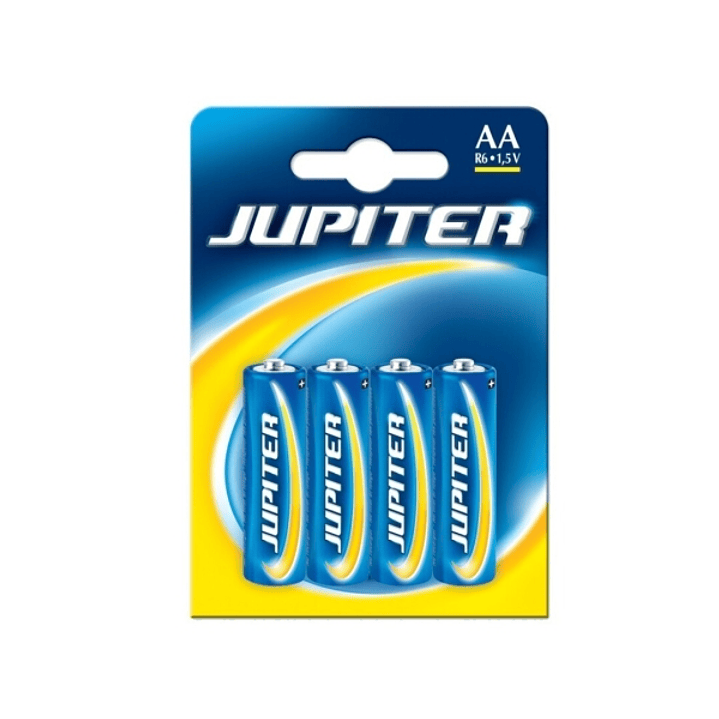 Jupiter Pack de 4 Pilas Salinas R06 AA - Pilas Salinas para Aparatos de Bajo Consumo 1