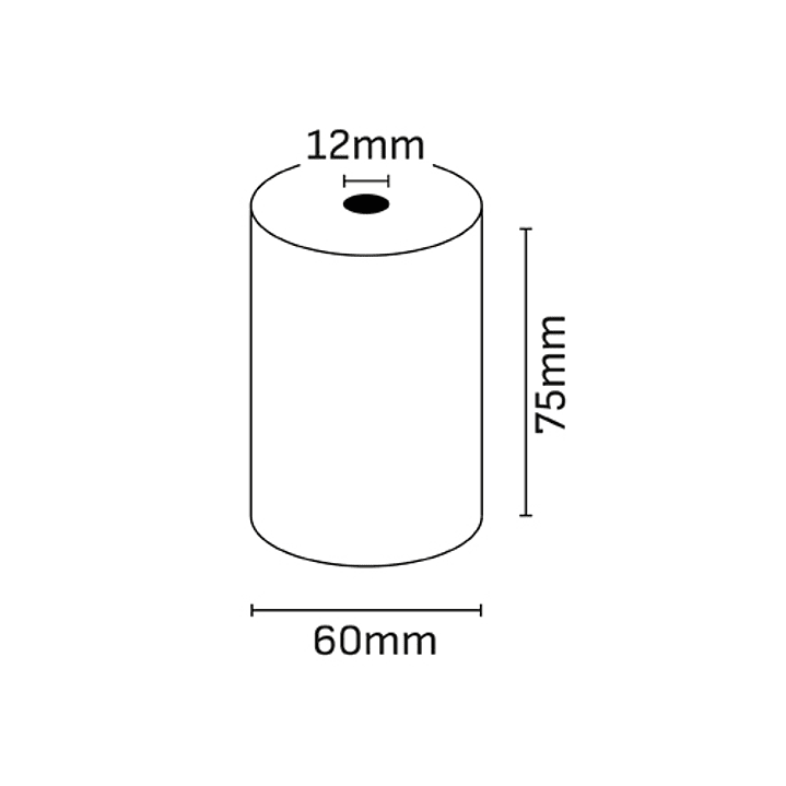 Oqonos Rollo de Papel Termico 75x60x12mm, Libre de BPA, FSC 1