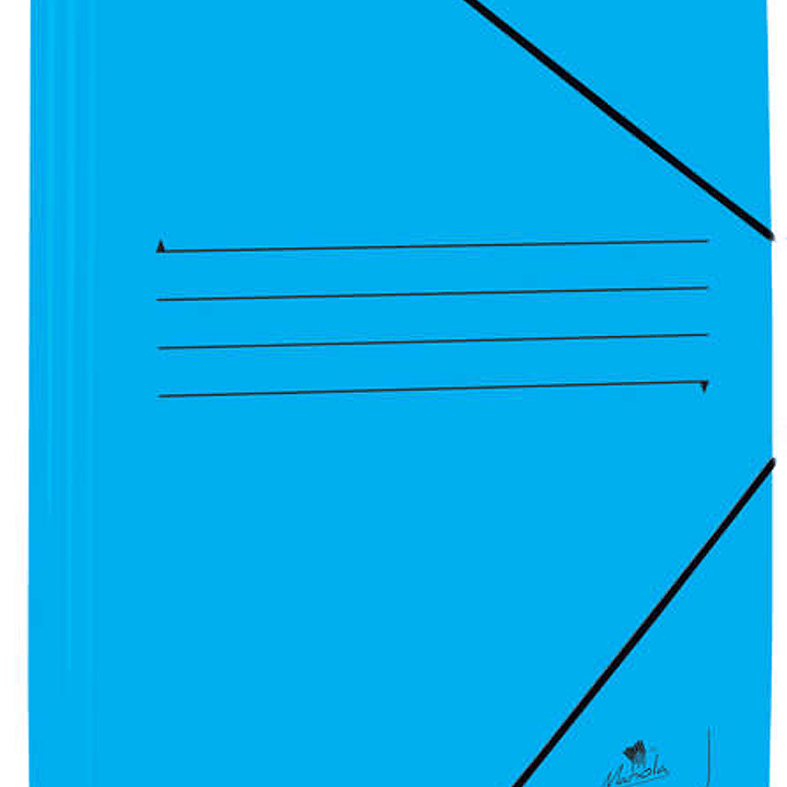 Mariola Carpeta de Carton Estucado con Solapas Folio 500gr/m2 - Medidas 34x25x1cm - Cierre con Goma Elastica - Color Azul 1