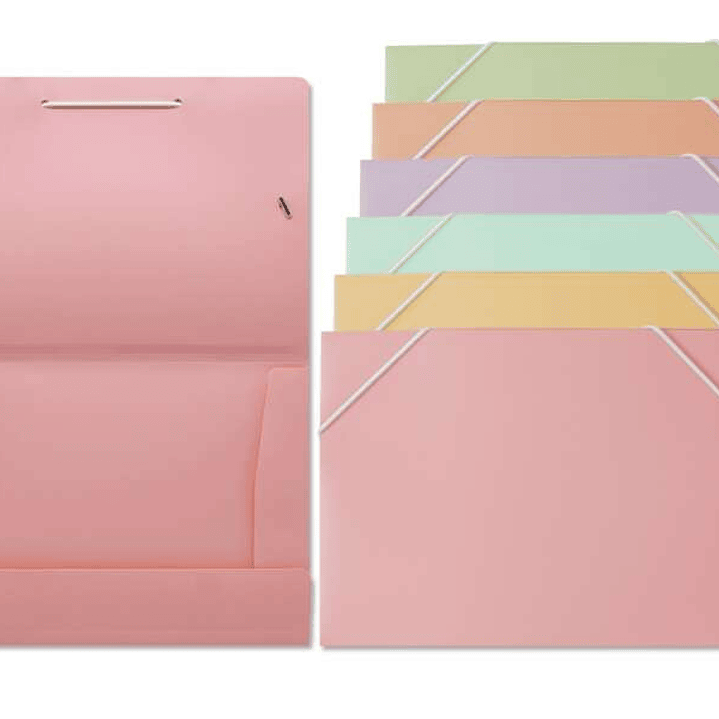 Bismark Carpeta con Solapas A5 - Polipropileno - Cierre de Gomas - Colores Pastel Surtidos 1