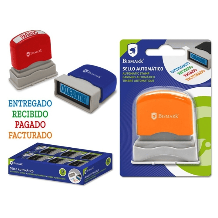 Bismark Sello Automatico - Modelos: Entregado, Recibido, Cobrado y Facturado - Diferentes Colores para Diferenciarlos 1