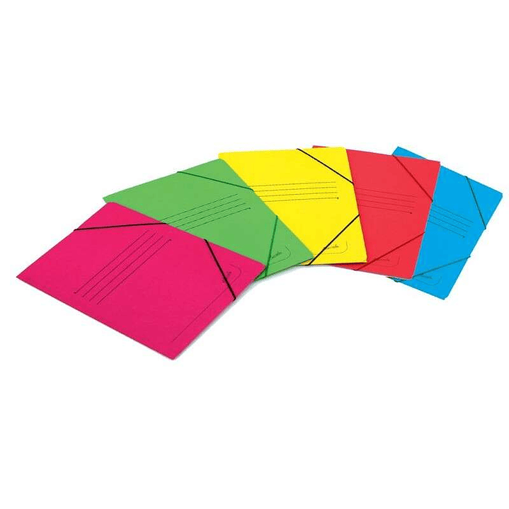 Mariola Carpeta de Carton Estucado con Solapas Folio 500gr/m2 - Medidas 34x25x1cm - Cierre con Goma Elastica - Colores Surtidos 1