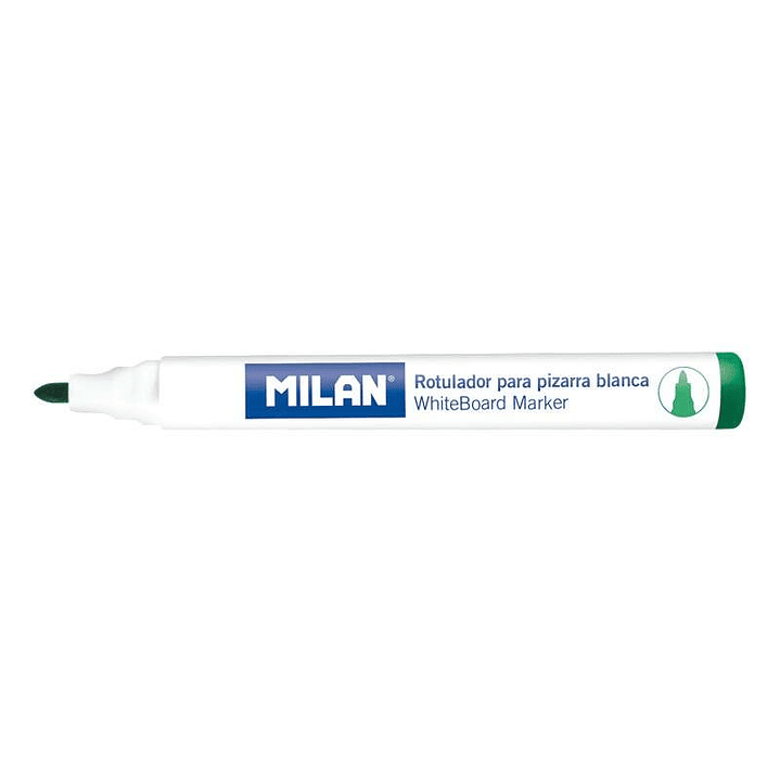 Milan Rotuladores para Pizarra Blanca con Punta Redonda - Punta 4.7 mm - Tinta a Base de Alcohol - Borrable en Seco - Color Verde 1