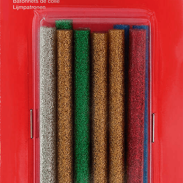 Apli Recambio de Barras de Adhesivo Termofusible - Ø7.5mmx10cm - Colores Surtidos con Purpurina - Precision y Limpeza - Compatible con Pistolas de Ø7. 1