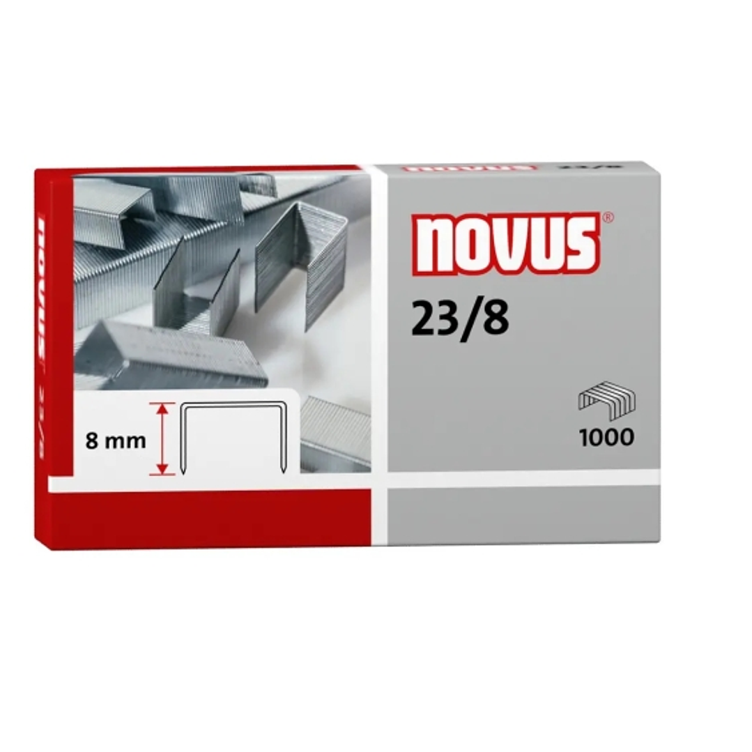 Novus 23/8 Super Caja de 1000 Grapas 23/8 Galvanizadas para Grapadoras de Gruesos 1