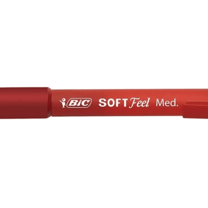 Bic Soft Feel Boligrafo Retractil - Punta Media de 1mm - Cuerpo Translucido con Grip - Color Rojo 1