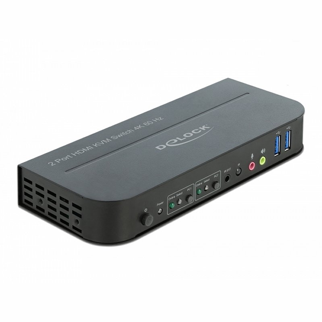 Delock Conmutador 2x HDMI KVM 4K 60 Hz con USB 3.0 1