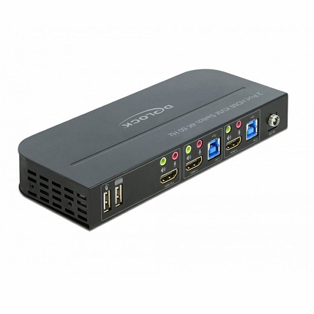 Delock Conmutador 2x HDMI KVM 4K 60 Hz con USB 3.0 3