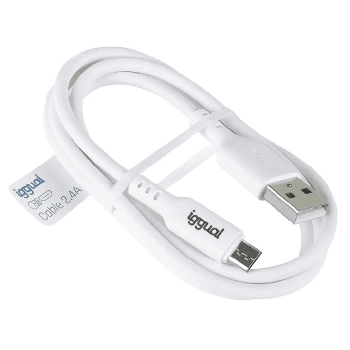 iggual cable USB-A/micro-USB 100 cm blanco 2