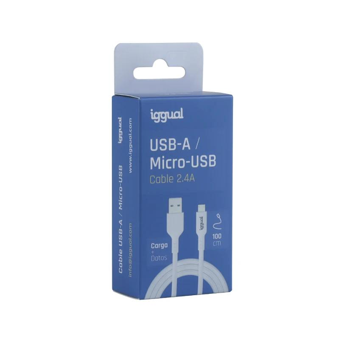 iggual cable USB-A/micro-USB 100 cm blanco 3