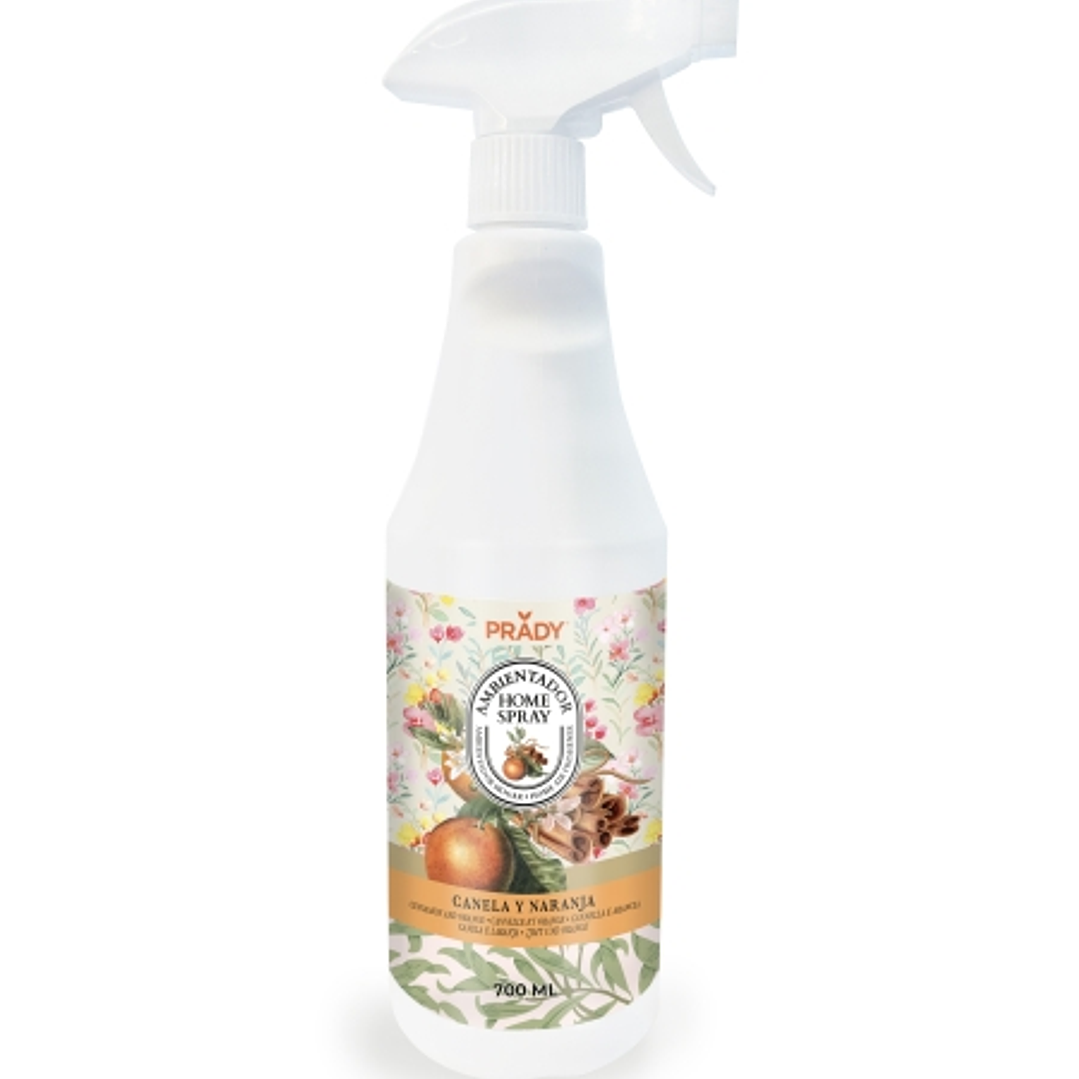Prady Ambientador Home Spray Canela y Naranja - Frasco de 700 ml - Spray Pulverizador 1