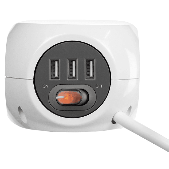 Ewent EW3939 REGLETA CUBO 3 TOMAS/3 USB BLANCO 2