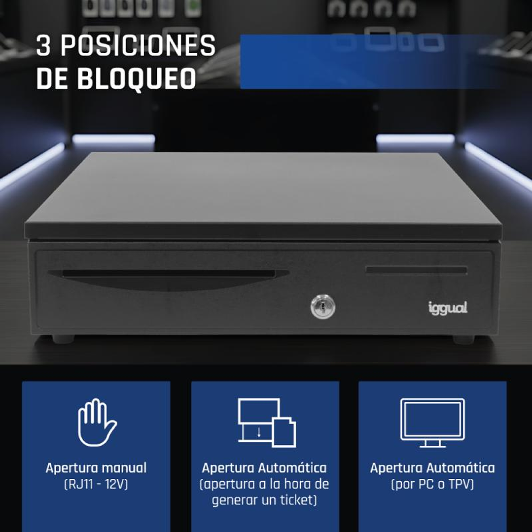 iggual Cajón Portamonedas IRON-50 42cm 5+8 negro 4